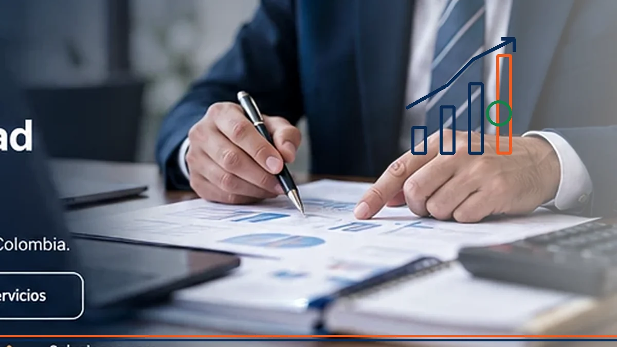 Análisis de flujo de caja y tendencia financiera con gráfico lineal
